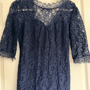 Lulus More Than Love navy blue lace maxi dress